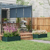 Outsunny Set Of 2 Raised Garden Bed, Steel Planters For Outdoor Plants, Elevated Planter Box, Easy-t|Outsunny Ensemble De 2 Lits De Jardin Sureleves, Jardinieres En Acier Pour Les Plantes, Jardiniere S