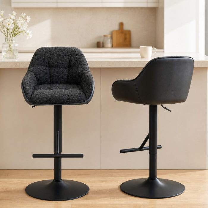 HOMCOM Bar Stools Set of 2, Adjustable Swivel Counter Height Barstools