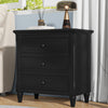 U_Style 28 Inch Painted Nightstand with 3 Smooth-Glide Drawers and Rubberwood Legs, Black | U_Style Table de Nuit Peinte 28 po avec 3 Tiroirs a Glissiere Douce et Pieds en Bois de Caoutchouc, Noir
