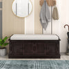 Daniel Solid Wood Storage Bench With 4-door Shoe Cabinet With Adjustable Shelves - Espresso | Daniel Banc De Rangement En Bois Massif Avec Armoire A Chaussures A 4 Portes Et Etageres Reglables, Finition Espresso