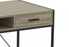 48” Computer Desk With 2 Drawers and 1 Shelf - Dark Taupe With Black Metal Base | Bureau d’ordinateur de 48 po avec 2 tiroirs et 1 tablette - taupe foncé avec base en métal noir