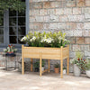 Outsunny Wooden Raised Garden Bed With Drain Holes, Bed Liner For Vegetables, Flowers, Herbs, Outdoo|Outsunny Lit De Jardin Sureleve En Bois Avec Trous De Drainage, Lit Pour Legumes, Fleurs, Herbes, Ja
