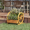 Outsunny Wooden Wagon Planter Box, Decorative 3-tier Raised Garden Bed|Outsunny Wagon En Bois Jardiniere Box, Lit De Jardin Sureleve Decoratif