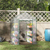 Outsunny 4.7 X 4.7 X 6.4ft Walk-in Plant Greenhouse Portable Garden Flower Seed Warm House 8 Shelves|Outsunny 56" X 56" X 77" Serre De Plantes Portable Jardin De Graines De Fleurs Maison Chaude 8 Etage