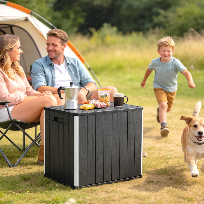 Outsunny Outdoor Storage Box 30 Gallon, Black