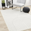Forte White Grey Curved Arches Indoor Area Rug - 4'7" x 6'7"|Carpette Forte blanche et grise à motif d’arches courbées pour l’intérieur - 4 pi 7 po x 6 pi 7 po
