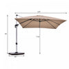 Costway 10Ft Square Patio Offset Cantilever Umbrella 360 Degree Tilt Aluminum Tan