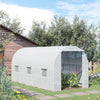 Outsunny 14.8x6.6x6.6ft Walk-in Tunnel Greenhouse Portable Garden Plant Growing Warm House With Door|Outsunny Serre De Jardin Tunnel Surface Sol 9 MĠ 4,5l X 2l X 2h M Chassis Tubulaire Renforce 18 Mm 6