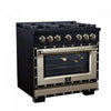 Forno Ambassador 36" Dual Fuel Range in Black, 6 Sealed Burners, 5.2 cu.ft. Oven - FFSGS6199-36CPBLK | Cuisiniere double combustible Ambassador de 36 po, noire, 6 bruleurs scelles, 5,2 pi³ – FFSGS6199-36CPBLK