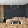 Dainolite Wilson Chandelier 140w Matte Black White Acrylic Diffuser Lamp|Lustre Wilson de Dainolite en acrylique blanc qui diffuse la lumière, avec fini noir mat et ampoule de 140 W
