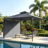 Outsunny Patio Gazebo Extendable Shade 126" x126", Dark Grey
