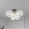 Dainolite Comet 3 Light Flush Mount Polished Chrome Clear Glass Lamp|Plafonnier affleuré Comet de Dainolite en verre transparent, avec fini chromé poli et 3 ampoules