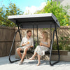 Outsunny Patio Swing Chair w/Adjustable Canopy 2-Seat, Grey