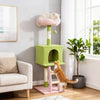 PawHut Flower Cat Tree, 48" Cat Tower for Indoor Large Kitty with Scratching Post, Cozy Bed, Condo, Climbing Ladder, Perch, Dangling Ball, Multi-Level Kitten Activity Center