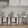 Shubert Modern Wood Upholstered Barstool in Light Gray - Set of 3 | Tabouret de bar moderne en bois Shubert avec revetement en tissu gris clair - Lot de 3