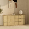 Clive Mid-Century Modern 72" Dresser in Natural Oak and Gold (6-Drawer) | Commode Clive style milieu du siecle 183 cm en chene naturel et or (6 tiroirs)