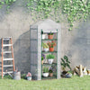 Outsunny 28" X 20" X 63" Portable Greenhouse With 4 Tier Shelves Outdoor Hot House Plant Flower Gree|Outsunny Serre De Jardin 28" X 20" X 63" Avec Etageres A 4 Niveaux Serre Chaude Pour Plantes Et Fleu