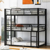 Jenny Twin Triple Space-saving Metal Bed With 3 Sleeping Levels - Black | Jenny – Lit Triple Superpose En Metal, Format Simple, Design Compact A 3 Niveaux De Couchage – Noir