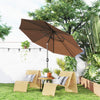 Outsunny 10' X 8' Round Market Umbrella For Garden, Bench, Lawn, Coffee