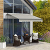 Outsunny 8' X 6.5' Patio Retractable Awning Sunshade Shelter, Light Grey|Outsunny 8' X 6,5' Auvent Retractable, Abri Pare-soleil, Gris Clair