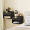 HOMCOM Floating Nightstands Set of 2, Bedside Tables with Fluted Drawer