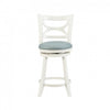 Sawyer Faux Leather Counter-Height Stool - Cream and Blue|Tabouret Sawyer de hauteur comptoir en similicuir - crème et bleu