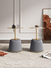 Anderson Modern Metal Top Upholstered End Table in Gray - Set of 2 | Table d’appoint moderne Anderson avec plateau en metal et revetement en tissu gris – Lot de 2