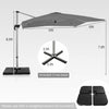 Costway 10 FT Patio Cantilever Umbrella Outdoor Aluminum Hanging Offset Umbrella w/ 360° Rotation Grey