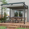 Outsunny 10' X 10' Retractable Pergola Canopy, Garden Gazebo Outdoor Shade Shelter For Grill, Patio,|Outsunny Auvent De Pergola Retractable 10' X 10', Abri D'ombrage Exterieur Pour Tonnelle De Jardin P