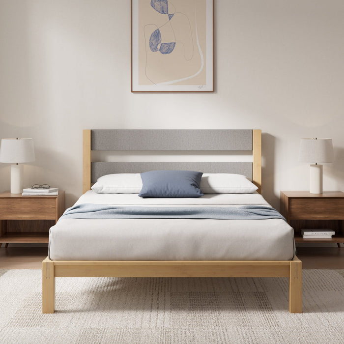 Kumiki Interlocking Bamboo Platform Bed with Headboard - King Size