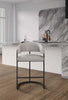 Augusta Modern Metal Upholstered Counter Stool in Light Gray | Tabouret de comptoir moderne Augusta en metal et tissu, gris clair