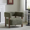 Evelyn Accent Arm Chair with Comfortable Seating and Boucle Upholstery,Olive Green Accent Chair | Evelyn Fauteuil d’appoint avec assise confortable et revetement en boucle, vert olive