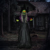 Homcom Halloween Old Witch Animatronic Prop W/ Light Up Eyes|Homcom Halloween Vieille Sorciere Animatronique Avec Yeux Lumineux