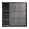Bestar Pur Full Murphy Bed with Shelving Unit 84-Inch Wall Bed - Bark Grey|Lit double escamotable mural Pur de Bestar de 84 po avec tablettes - gris écorce
