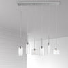 Dainolite Industrial Chic 6 Light Horizontal Pendant Polished Chrome Finish Clear Glass Lamp|Luminaire suspendu horizontal Industrial Chic de Dainolite en verre transparent, avec fini chromé poli et 6 ampoules