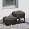 Outsunny 2-piece Raised Garden Bed Pp Raised Flower Bed Vegetable Herb Grow Box Stand|Outsunny Jardiniere Sur Pieds Carre Potager 2 Etages Dim. 80l X 40l X 44h Cm Insert Dirrigation Pla