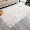 Velvet Cream Circles Washable Shag Area Rug 8'x10' Indoor Area Rug | Tapis Lavable A Poils Longs En Velours Creme A Motifs Circulaires 8'x10'
