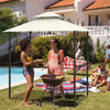 Costway 8' X 5' Grill Gazebo With 2 Shelves 7 Hooks Metal Frame Soft Top Beige