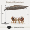 Costway 10 FT Patio Cantilever Umbrella Outdoor Aluminum Hanging Offset Umbrella w/ 360° Rotation Brown