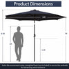 Costway 10 FT 112 LED Solar-Lighted Patio Table Market Umbrella Crank Tilt Outdoor Navy