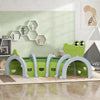 Qaba Crocodile Design Toddler Play Tunnel Indoor & Outdoor, Tunnel For Kids To Crawl Through, Climbi|Qaba Tunnel Pour Enfants, Tunnel De Jeu Pour Enfants Pour Interieur Et Exterieur, Tunnel Pour Enfant