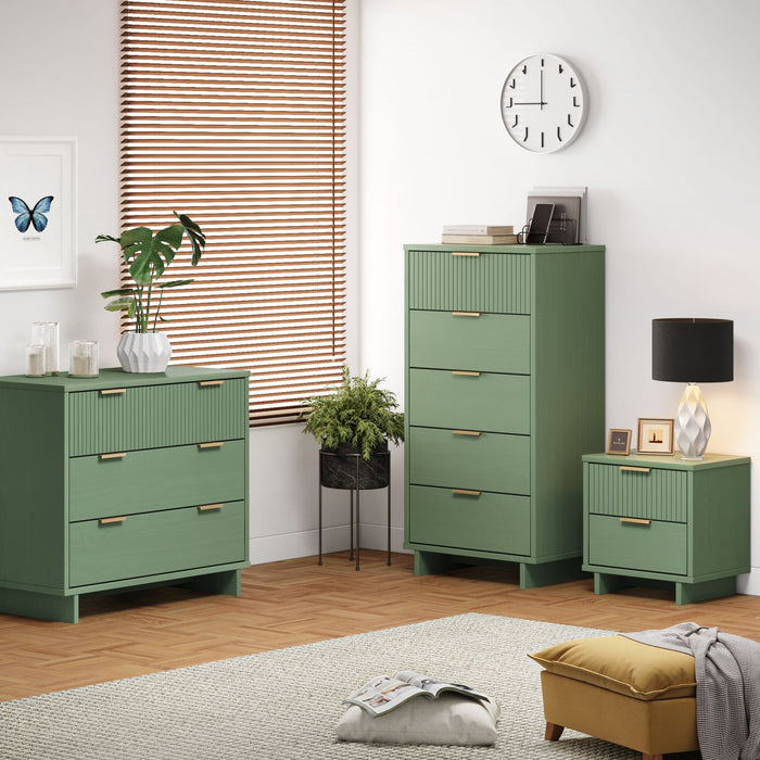 Granville Modern 3-Piece Dresser Set in Sage Green