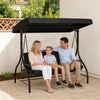 Outsunny 3 Seater Patio Swing Chair with Canopy Convertible Porch Swing Bed