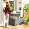 Outsunny 80 Gallon Resin Deck Box, Lockable Outdoor Storage Box