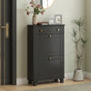 HOMCOM Narrow Shoe Cabinet w/ 2 Flip Drawers, Shoe Storage Cabinet, Black