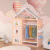 Qaba Kids Toy Organizer And Storage Book Shelf With Shelf, Storage Cabinet, Hanger, Storage Board, A|Qaba Meuble De Rangement Pour Enfants Etagere Pour Jouets Avec Cintre Placards Etagere Planche De Ra