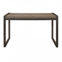 Bassett Writing Desk, Faux Wood & Gunmetal