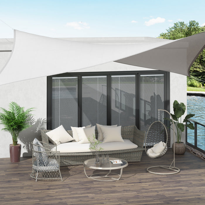 Outsunny Rectangle 13' X 20' Canopy Sun Sail Shade Garden Cover Uv Protector Outdoor Patio Lawn Shelter With Carrying Bag (cream White)