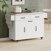 Nathan Kitchen Island With Tilt-out Trash Cabinet And Storage - White | Ilot De Cuisine Nathan Avec Poubelle Basculante Et Rangement - Blanc
