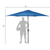 Costway 9FT Patio Umbrella Patio Market Steel Tilt W/ Crank Outdoor Yard Garden Blue